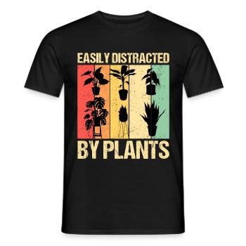 Easily Distracted By Plants Pflanzen - Männer T-Shirt - Schwarz - Vorne - AI Model Male 178 light (178cm)