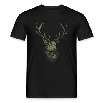 Hunter Shirt Men's Hunting Deer - Men's T-Shirt - black - Front - AI Model Male 178 light (178cm)