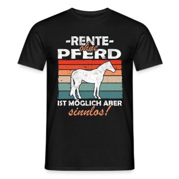 Rente ohne Pferd - Westernreiten - Männer T-Shirt - Schwarz - Vorne - AI Model Male 178 light (178cm)
