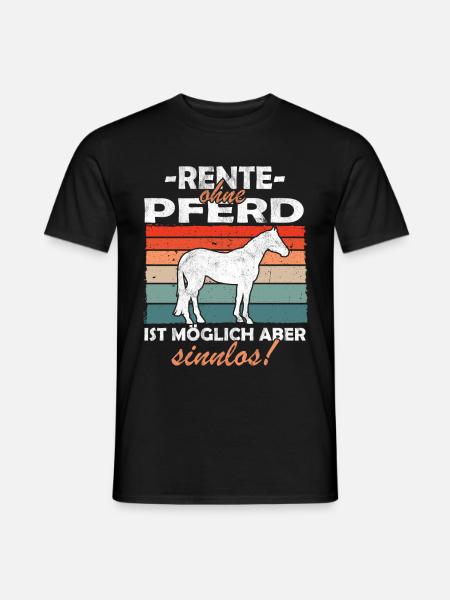 Rente ohne Pferd - Westernreiten - Männer T-Shirt - Schwarz
