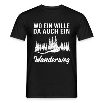 Wo ein Wille da auch ein Wanderweg - Männer T-Shirt - Schwarz - Vorne - AI Model Male 178 light (178cm)