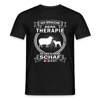 Ich brauche keine Therapie Schafe - Männer T-Shirt - Schwarz - Vorne - AI Model Male 178 light (178cm)