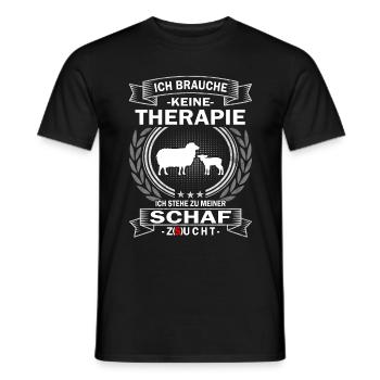 Ich brauche keine Therapie Schafe Bäuerin - Männer T-Shirt - Schwarz - Vorne - AI Model Male 178 light (178cm)