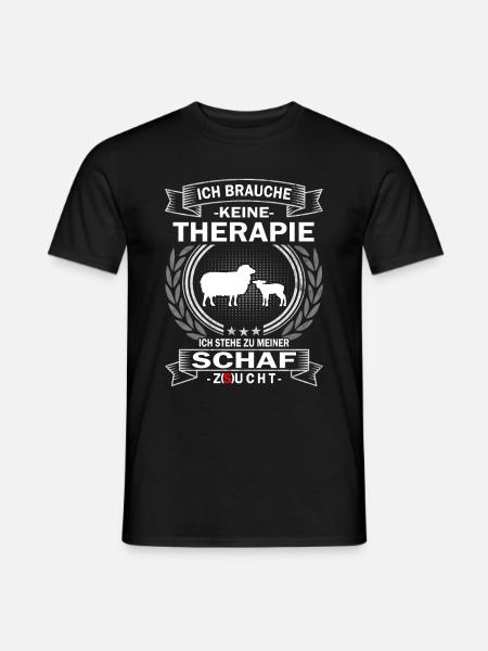 Ich brauche keine Therapie Schafe Bäuerin - Männer T-Shirt - Schwarz