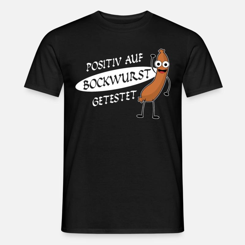 Bockwurst Wurst Positiv Bratwurst - Männer T-Shirt - Schwarz
