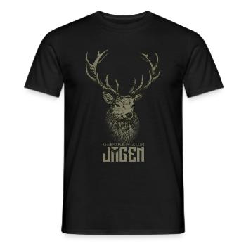 Jäger geboren zum Jagen - Männer T-Shirt - Schwarz - Vorne - AI Model Male 178 light (178cm)