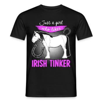 Irish Tinker Pferd Reiterin Pferde - Männer T-Shirt - Schwarz - Vorne - AI Model Male 178 light (178cm)