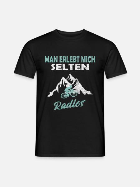 Man erlebt mich selten Radlos - Männer T-Shirt - Schwarz