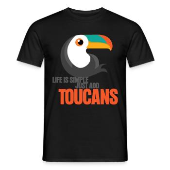 Tukan Toucan's cute toucans - Men's T-Shirt - black - Front - AI Model Male 178 light (178cm)