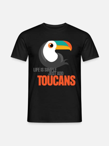 Tukan Toucans niedliche Tukane - Männer T-Shirt - Schwarz
