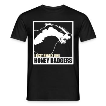 Honigdachs I like Badgers Honig Dachs - Männer T-Shirt - Schwarz - Vorne - AI Model Male 178 light (178cm)