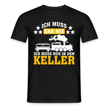 Modellbahner Spruch Modelleisenbahn - Männer T-Shirt - Schwarz - Vorne - AI Model Male 178 light (178cm)