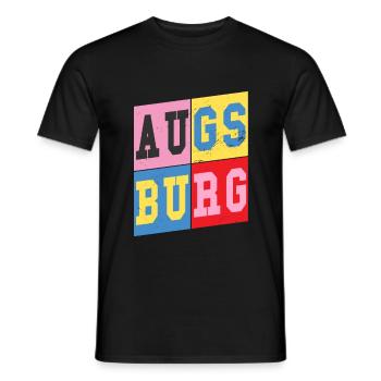 Augsburg Allemagne City Font Retro Home - T-shirt homme - noir - Devant - AI Model Male 178 light (178cm)