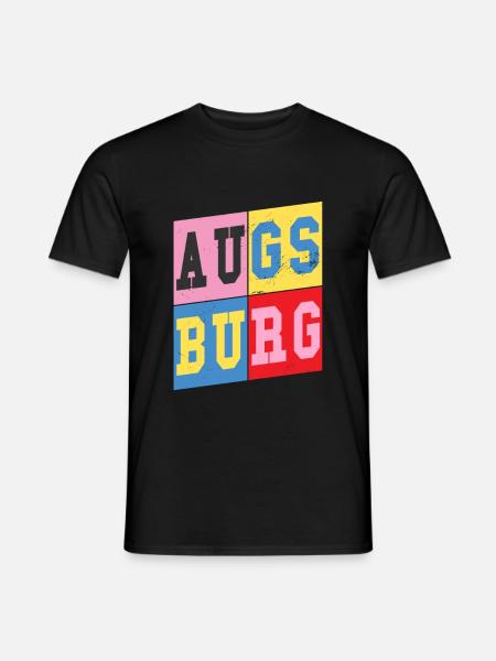 Augsburg Deutschland Stadt Schrift Retro Heimat - Männer T-Shirt - Schwarz
