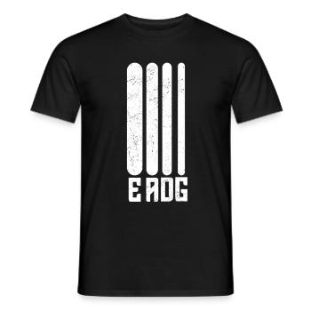 Guitar EADG Bass Bassist Guitar Player - Men's T-Shirt - black - Front - AI Model Male 178 light (178cm)