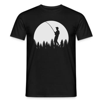 Retro Graphic Angler Fisherman Sport Fisherman Fishing - Men's T-Shirt - black - Front - AI Model Male 178 light (178cm)