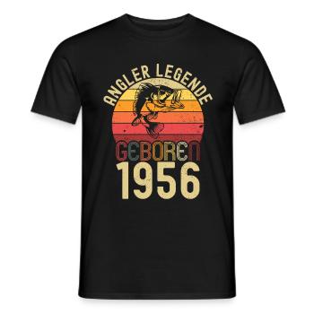 Angler Legende Jahrgang 1956 Geboren Geburtstag - Männer T-Shirt - Schwarz - Vorne - AI Model Male 178 light (178cm)