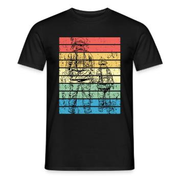 Pompier Pompier Vintage Père Fils - T-shirt homme - noir - Devant - AI Model Male 178 light (178cm)