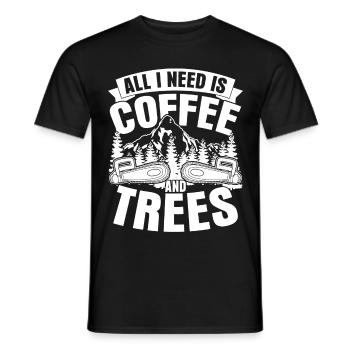 Arborist Trees and Coffee Lumberjack - Men's T-Shirt - black - Front - AI Model Male 178 light (178cm)