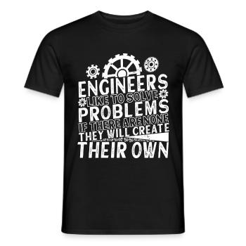 Engineer Mechanical Engineer Civil Engineer - Men's T-Shirt - black - Front - AI Model Male 178 light (178cm)