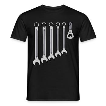 Clé mécatronique automobile mécanique - T-shirt homme - noir - Devant - AI Model Male 178 light (178cm)