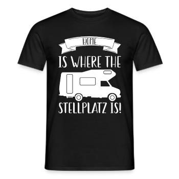Home Is Where The Pitch Is Camping Motorhome - Men's T-Shirt - black - Front - AI Model Male 178 light (178cm)