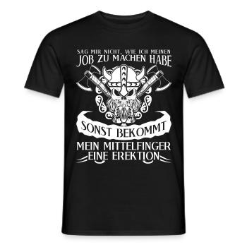 Wikinger Mittelfinger Odhin Valhalla - Männer T-Shirt - Schwarz - Vorne - AI Model Male 178 light (178cm)