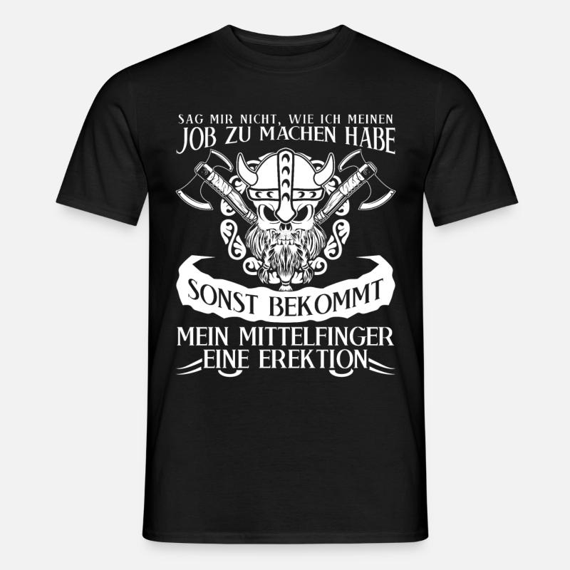 Wikinger Mittelfinger Odhin Valhalla - Männer T-Shirt - Schwarz