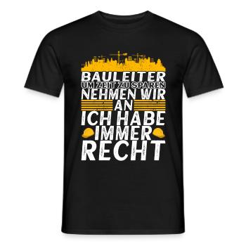 Bauleitung Bauleiter Handwerker - Männer T-Shirt - Schwarz - Vorne - AI Model Male 178 light (178cm)