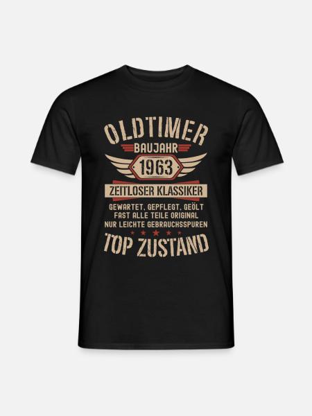 Oldtimer Baujahr 1963 Geboren Jahrgang Geburtstag - Männer T-Shirt - Schwarz