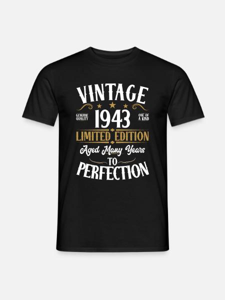 Vintage Vintage 1943 Born Birthday Gift - Men's T-Shirt - black