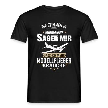 Modellbau Flugzeug Modellflug - Männer T-Shirt - Schwarz - Vorne - AI Model Male 178 light (178cm)