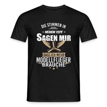Modellbau Flugzeug Modellflug - Männer T-Shirt - Schwarz - Vorne - AI Model Male 178 light (178cm)