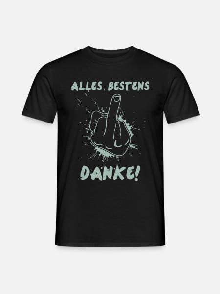 Misanthrop Mittelfinger mit Stinkefinger - Männer T-Shirt - Schwarz
