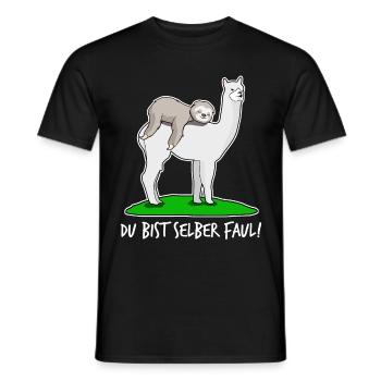 Faultier faul mit Alpaka Faultiere - Männer T-Shirt - Schwarz - Vorne - AI Model Male 178 light (178cm)