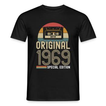 Retro Vintage 1969 Born Birthday Vintage - Men's T-Shirt - black - Front - AI Model Male 178 light (178cm)