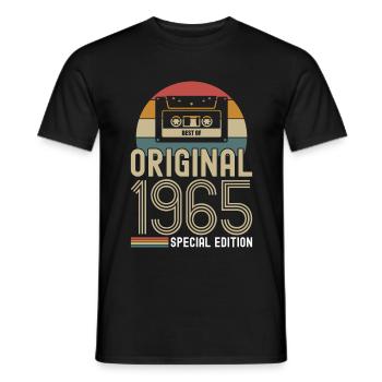 Retro Vintage 1965 Born Birthday Vintage - Men's T-Shirt - black - Front - AI Model Male 178 light (178cm)
