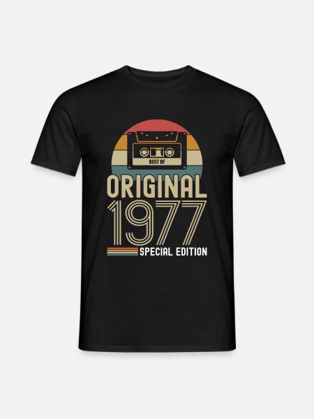 Retro Vintage 1977 Born Birthday Vintage - Men's T-Shirt - black