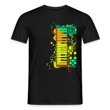 Synthesizer Synth Synthesizers - Men's T-Shirt - black - Front - AI Model Male 178 light (178cm)