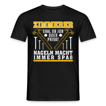 Zimmerer Spruch Witz Nageln Zimmermann - Männer T-Shirt - Schwarz - Vorne - AI Model Male 178 light (178cm)