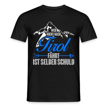 Tyrol Randonnée Vacances Alpinisme Tyrolien - T-shirt homme - noir - Devant - AI Model Male 178 light (178cm)