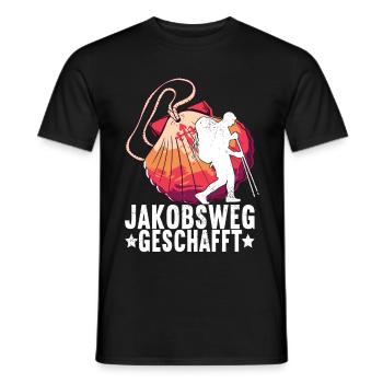 Jakobsweg Pilgern - Männer T-Shirt - Schwarz - Vorne - AI Model Male 178 light (178cm)