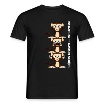 Betriebsrat 3 Affen Betriebsrätin - Männer T-Shirt - Schwarz - Vorne - AI Model Male 178 light (178cm)