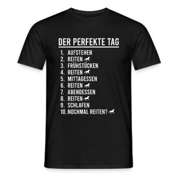 Stute oder Hengst für Reiter Reiterin Schimmel - Männer T-Shirt - Schwarz - Vorne - AI Model Male 178 light (178cm)