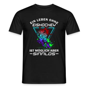 Ein Leben ohne Eishockey - Männer T-Shirt - Schwarz - Vorne - AI Model Male 178 light (178cm)