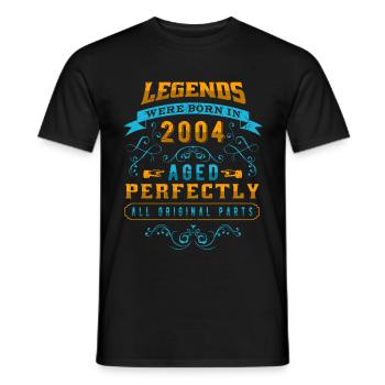Legends were born in 2004 Birthday - Men's T-Shirt - black - Front - AI Model Male 178 light (178cm)