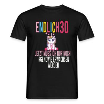 30 Jahre Erwachsen werden Einhorn 30 Geburtstag - Männer T-Shirt - Schwarz - Vorne - AI Model Male 178 light (178cm)