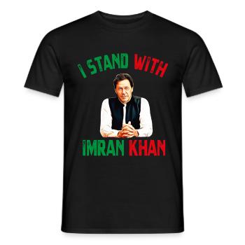 Imran Khan PTI Party Pakistan Soutient la liberté - T-shirt homme - noir - Devant - AI Model Male 178 light (178cm)