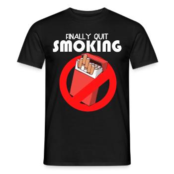 Endlich mit dem Rauchen aufhören Lustig Nichtrauch - Männer T-Shirt - Schwarz - Vorne - AI Model Male 178 light (178cm)