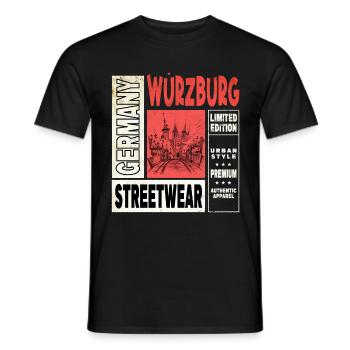 Würzburg Allemagne City Skyline Home Amour - T-shirt homme - noir - Devant - AI Model Male 178 light (178cm)